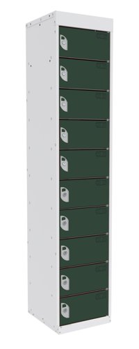 Dual USB Tablet and Laptop Charging Locker 1800h x 380w x 380d mm 10 comp/10 door Guava Green