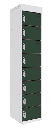 Dual USB Tablet and Laptop Charging Locker 1800h x 380w x 380d mm 8 comp/8 door Guava Green