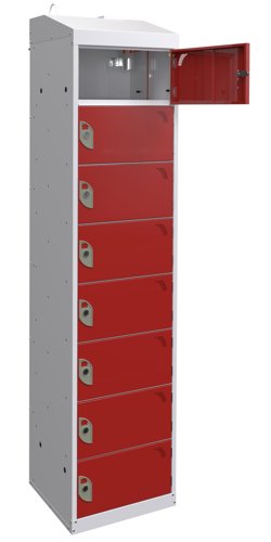 Fire Suppression Charging Locker - 1800x450x450mm - 8 Compartment - Standard Plug &USB Port