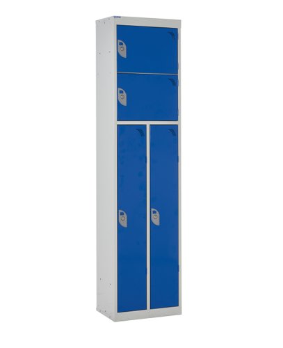 QMP Duo Locker 1800h x 450w x 300d mm Blue doors Camlock