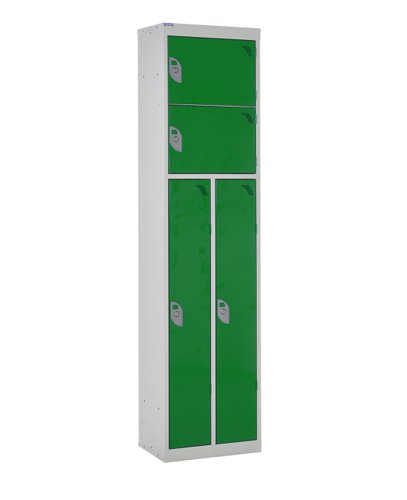 QMP Duo Locker 1800h x 450w x 300d mm Green doors Camlock