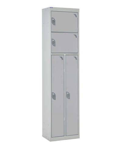 QMP Duo Locker 1800h x 450w x 300d mm Light Grey doors Camlock