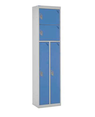 QMP Duo Locker 1800h x 450w x 300d mm Light Blue doors Camlock