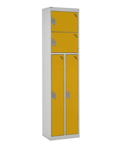 QMP Duo Locker 1800h x 450w x 300d mm Yellow doors Camlock