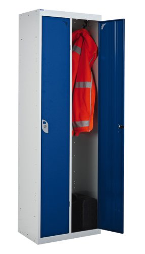 QMP Twin Locker 1800h x 600w x 450d mm Blue doors Camlock