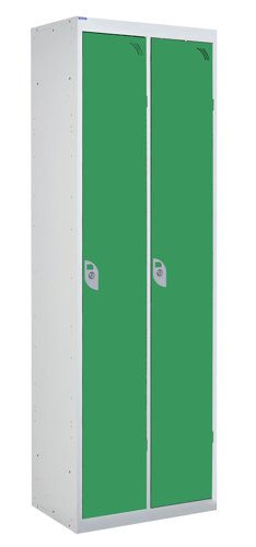 QMP Twin Locker 1800h x 600w x 450d mm Green doors Camlock