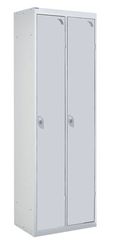 QMP Twin Locker 1800h x 600w x 450d mm Light Grey doors Camlock