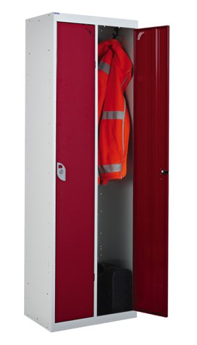 QMP Twin Locker 1800h x 600w x 450d mm Red doors Camlock