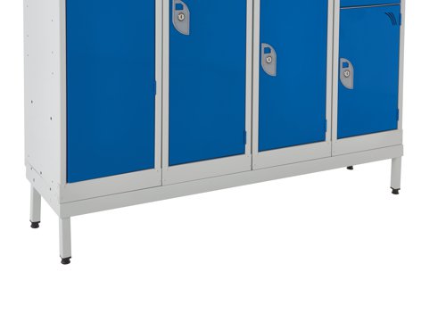 QMP Locker Stand - 4 Lockers (300mm Wide, 300 Deep) Light grey