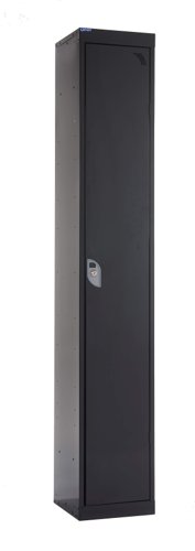 QMP Office Locker 1800h x 300w x 300d mm Black 1 door Camlock