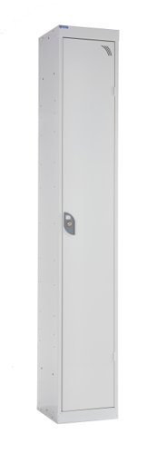QMP Office Locker 1800h x 300w x 300d mm White 1 door Camlock