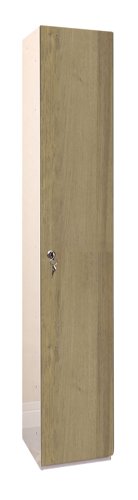 Laminate Plant-On Door Lockers 1800h x 300w x 300d mm 1 door camlock Oak