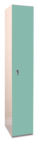 Laminate Plant-On Door Lockers 1800h x 300w x 300d mm 1 door camlock Aquamarine