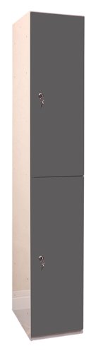 Laminate Plant-On Door Lockers 1800h x 300w x 300d mm 2 door camlock Graphite Grey