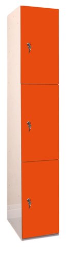 Laminate Plant-On Door Lockers 1800h x 300w x 300d mm 3 door camlock Clementine