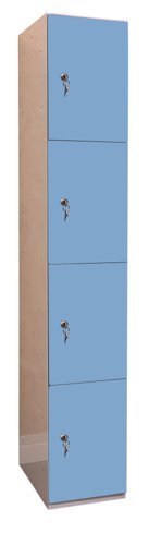 Laminate Plant-On Door Lockers 1800h x 300w x 300d mm 4 door camlock Campanula