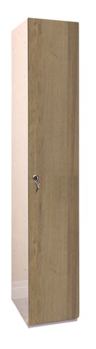 Laminate Plant-On Door Lockers 1800h x 300w x 450d mm 1 door camlock Oak