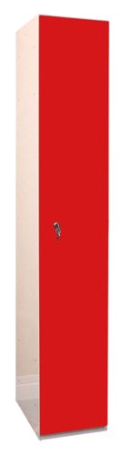 Laminate Plant-On Door Lockers 1800h x 300w x 450d mm 1 door camlock Spectrum Red