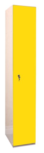 Laminate Plant-On Door Lockers 1800h x 300w x 450d mm 1 door camlock Spectrum Yellow