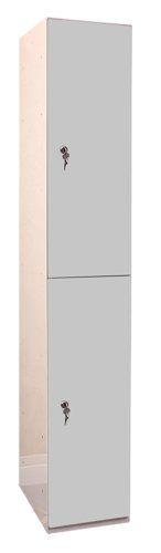 Laminate Plant-On Door Lockers 1800h x 300w x 450d mm 2 door camlock Light Grey
