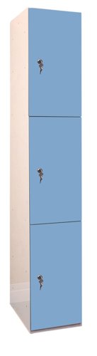 Laminate Plant-On Door Lockers 1800h x 300w x 450d mm 3 door camlock Campanula