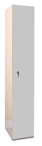 Laminate Plant-On Door Lockers 1800h x 300w x 450d mm 1 door camlock Light Grey