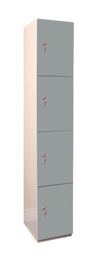 MFC Plant-On Door Lockers 1800h x 300w x 300d mm 4 door camlock Dust grey
