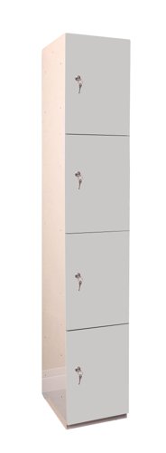 MFC Plant-On Door Lockers 1800h x 300w x 300d mm 4 door camlock Light grey
