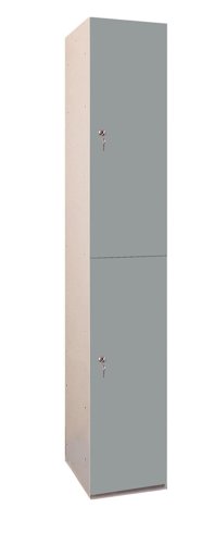 MFC Plant-On Door Lockers 1800h x 300w x 450d mm 2 door camlock Dust grey
