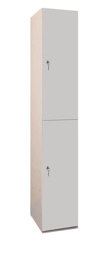 MFC Plant-On Door Lockers 1800h x 300w x 450d mm 2 door camlock Light grey