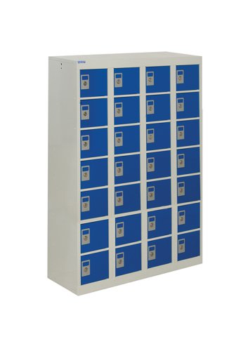 QMP Personal Effects Locker 1285h x 900w x 380d mm Blue doors 28 comp Camlock