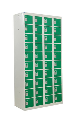 QMP Personal Effects Locker 1800h x 900w x 380d mm Green doors 40 comp Camlock