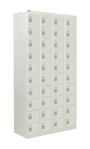 QMP Personal Effects Locker 1800h x 900w x 380d mm Light grey doors 40 comp Camlock