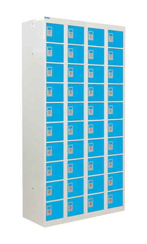 QMP Personal Effects Locker 1800h x 900w x 380d mm Light Blue doors 40 comp Camlock