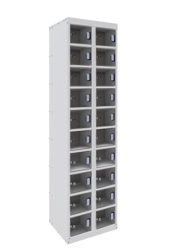 Dual USB Phone Charging Locker 1800h x 450w x 380d mm 20 door Perspex