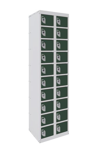 Dual USB Phone Charging Locker 1800h x 450w x 380d mm 20 door Guava Green