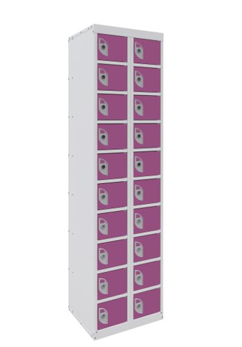 Dual USB Phone Charging Locker 1800h x 450w x 380d mm 20 door Summer Lilac
