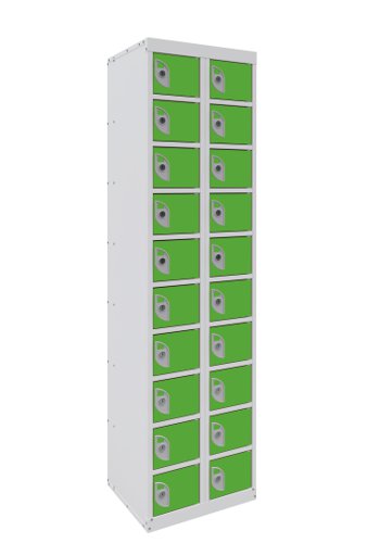 Dual USB Phone Charging Locker 1800h x 450w x 380d mm 20 door Sublime Lime