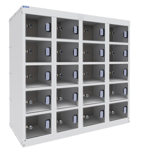 Dual USB Phone Charging Locker 940h x 900w x 380d mm 20 door Perspex