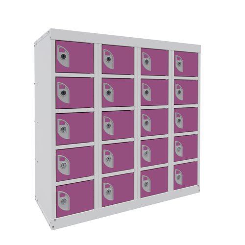 Dual USB Phone Charging Locker 940h x 900w x 380d mm 20 door Summer Lilac
