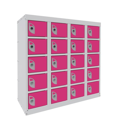 Dual USB Phone Charging Locker 940h x 900w x 380d mm 20 door Pitahaya Pink