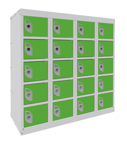 Dual USB Phone Charging Locker 940h x 900w x 380d mm 20 door Sublime Lime