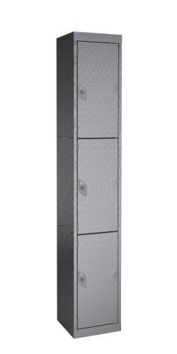 Stainless Steel Locker 1800h x 300w x 300d 3 door camlock 