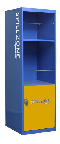 SpillZone® Absorbent Station 1 - 1820Hx550Wx550Dmm - with Lockable Cupboard including internal shelf - Full Door (Latch lock)