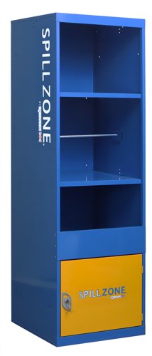 SpillZone® Absorbent Station 2 - 1820Hx550Wx550Dmm - with Lockable Cupboard - Half Door Camlock