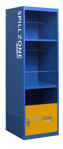 SpillZone® Absorbent Station 3 - 1820Hx550Wx550Dmm - Quick-Reach Half Lockable Door Camlock