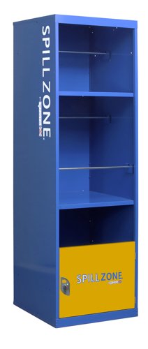 SpillZone® Absorbent Station 3 - 1820Hx550Wx550Dmm - Quick-Reach Half Lockable Door (Latch lock)