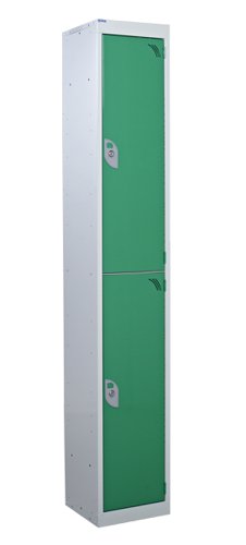 Steel Splash Locker 1800x300x300mm - 2 Compartment Green Door Camlocks Camlock