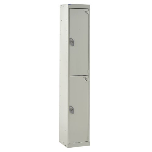 Steel Splash Locker 1800x300x300mm - 2 Compartment Light Grey Door Camlocks Camlock