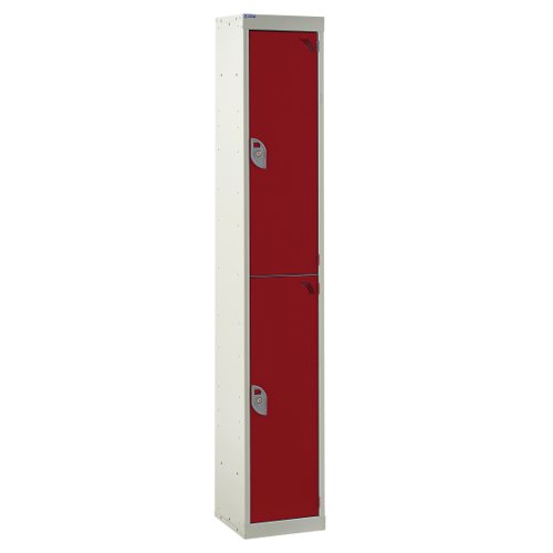 Steel Splash Locker 1800x300x300mm - 2 Compartment Red Door Camlocks Camlock